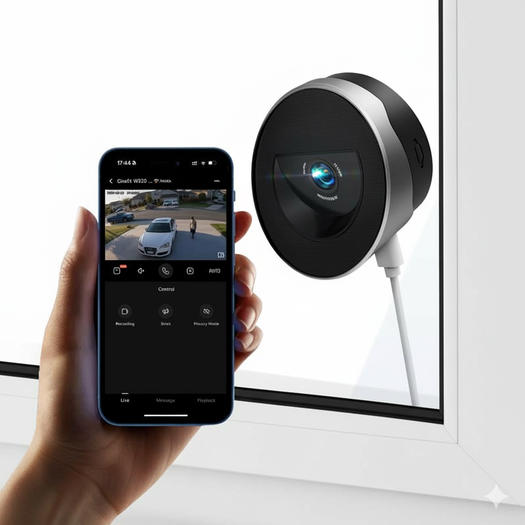 Girafit 2K İkinci Kat Pencere Kamerası, Chromax AI Renkli Gece Görüşü, 2.4GHz & 5GHz Wi-Fi İç Mekan Güvenlik Kamerası, Kişi & Hareket Algılama, 7/24 Kayıt, Kolay & Hızlı Kurulum, MicroSD Kart Yerel Depolama